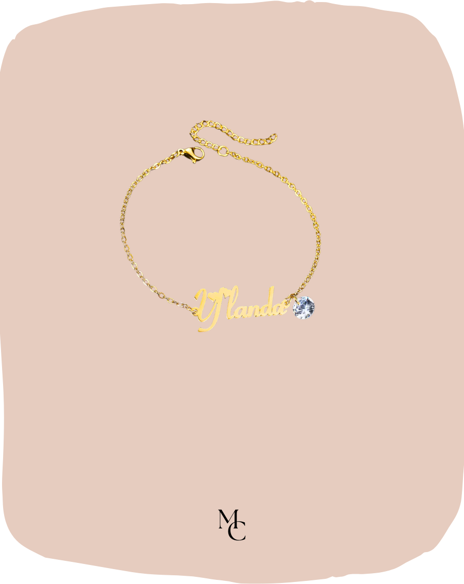 Bracelet personnalisé lettre & pierre de naissance®
