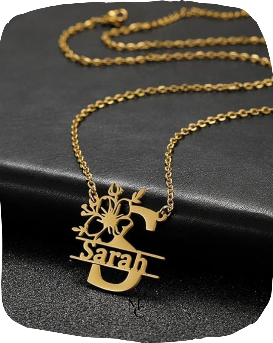 Collier monogramme personnalisé avec fleur®
