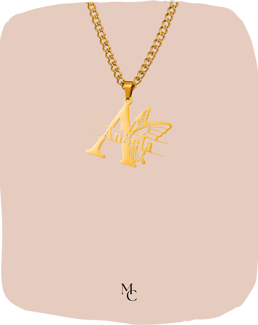 Collier monogramme personnalisé avec papillon®