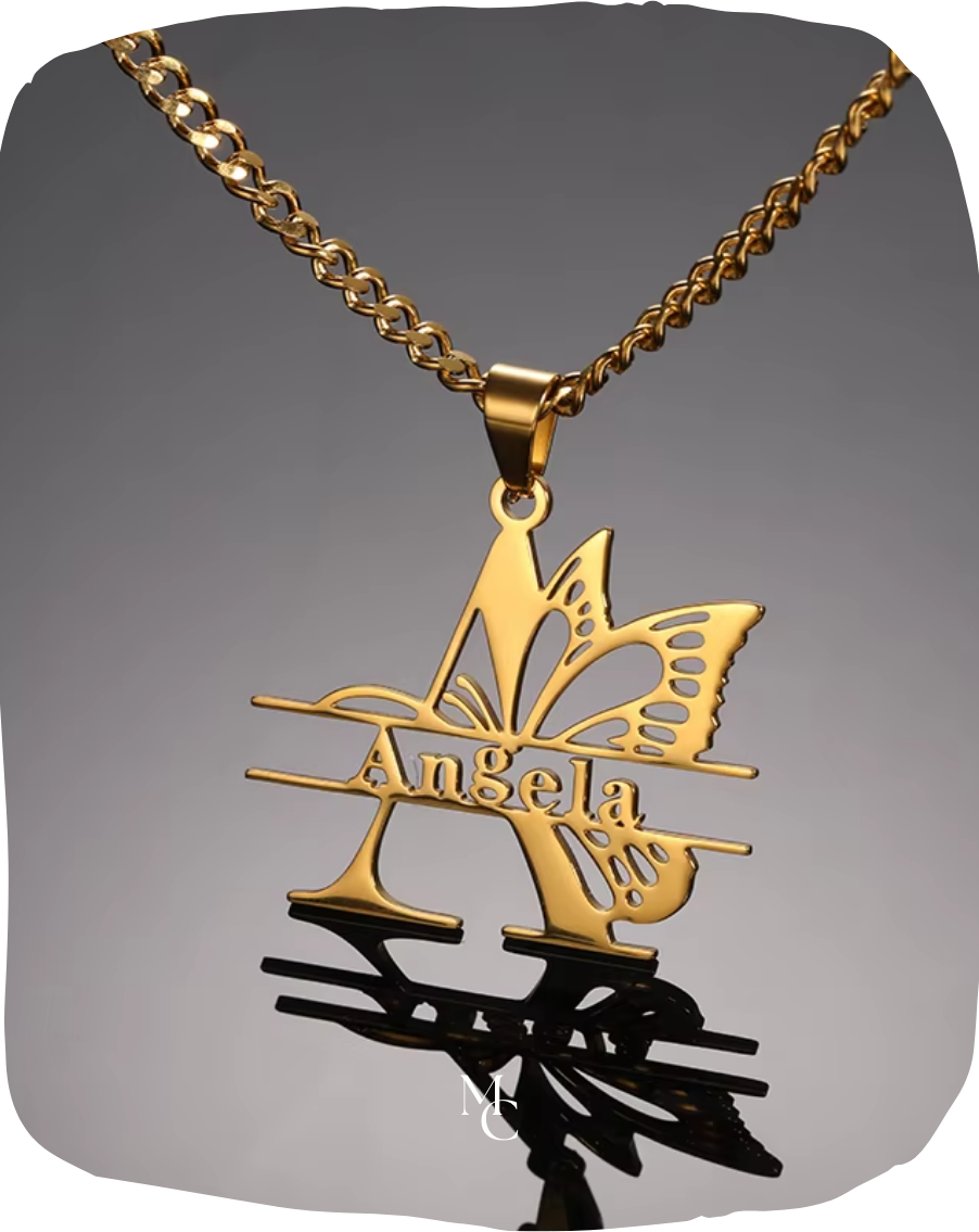 Collier monogramme personnalisé avec papillon®