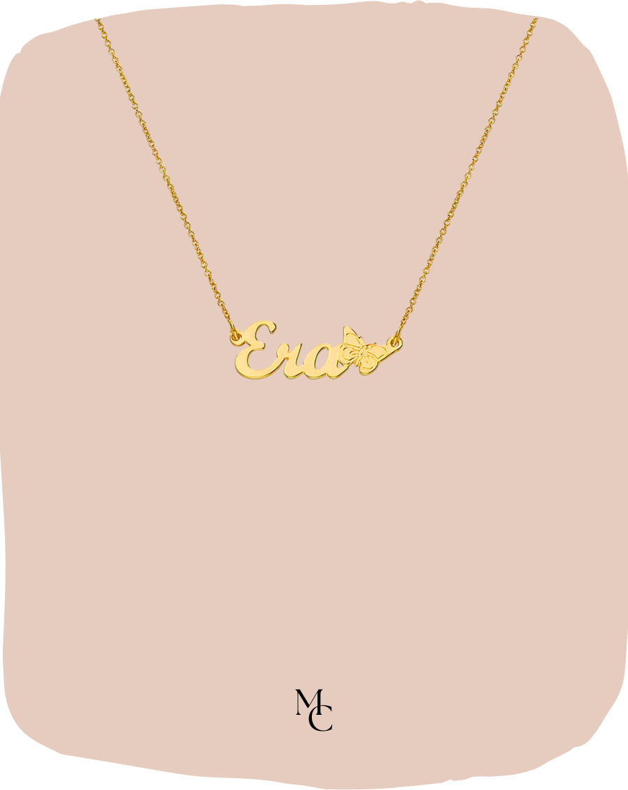 Collier papillon avec nom personnalisé®