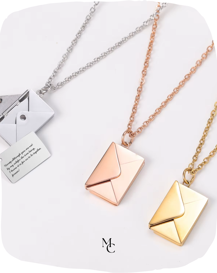 Collier pendentif enveloppe lettre d'amour®