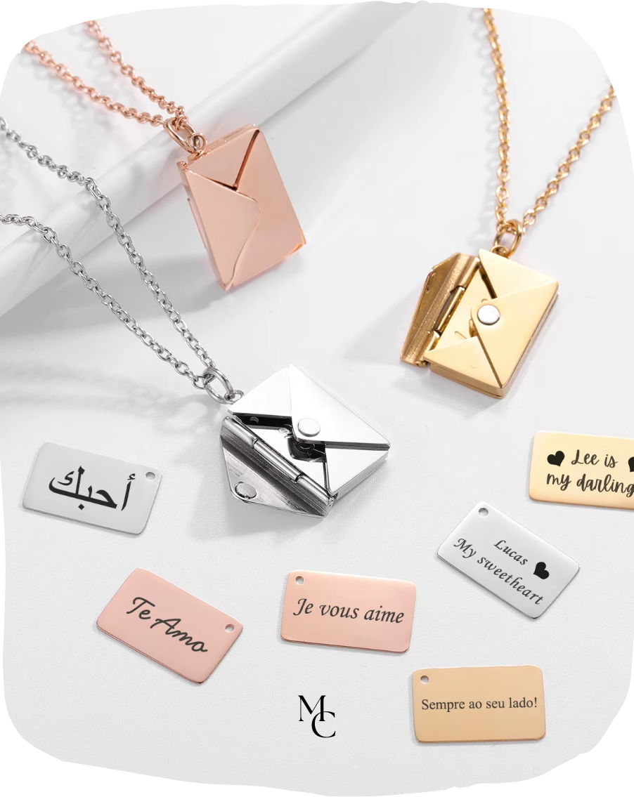 Collier pendentif enveloppe lettre d'amour®