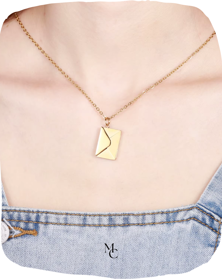 Collier pendentif enveloppe lettre d'amour®
