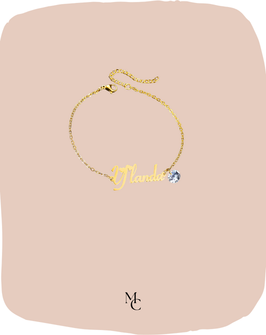 Bracelet personnalisé lettre & pierre de naissance®