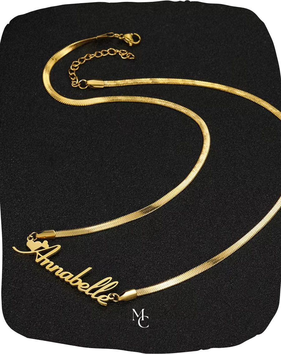 Collier chaîne serpent personnalisé avec nom®