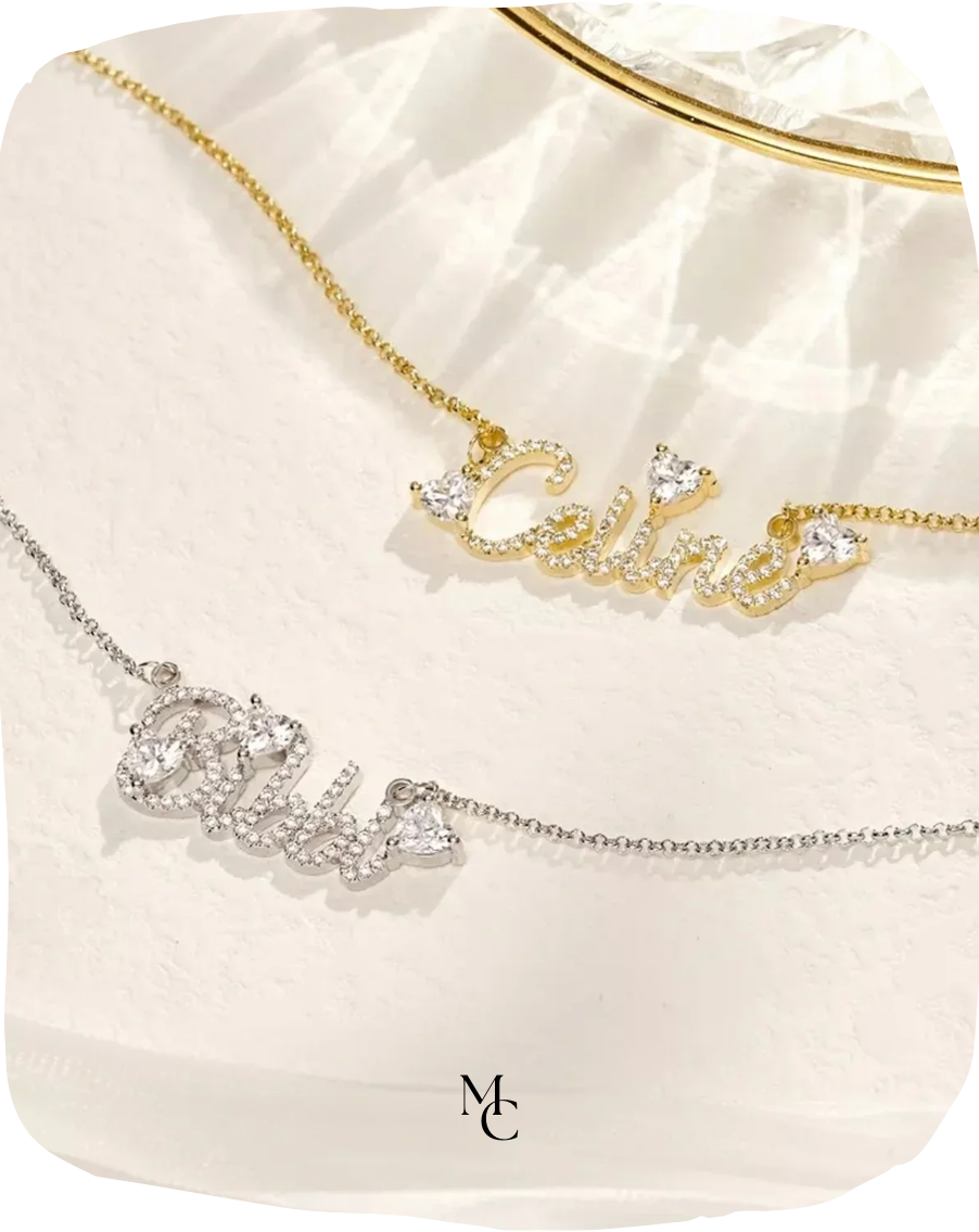 Collier nom personnalisé en zircon®