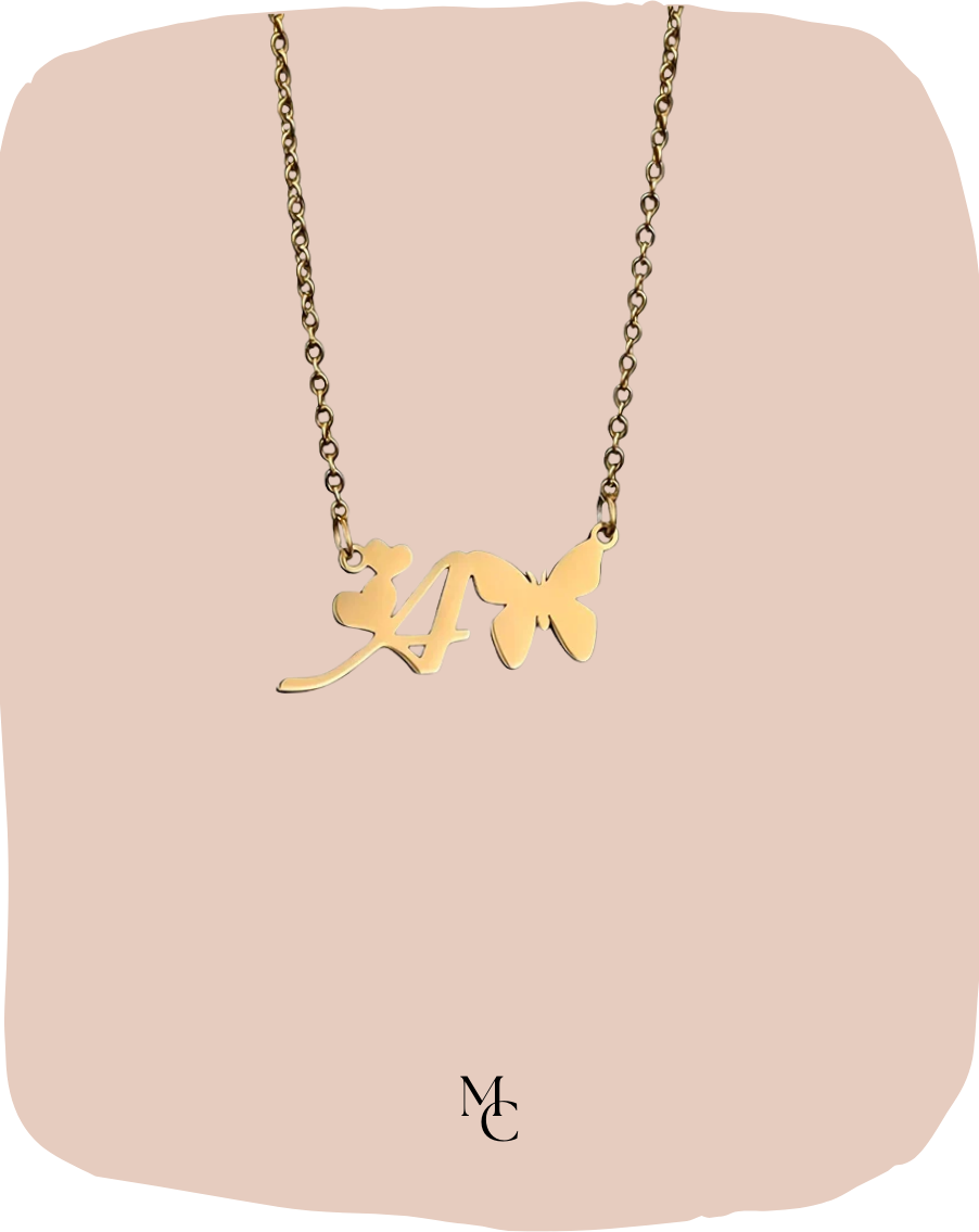 Collier papillon avec initiale®